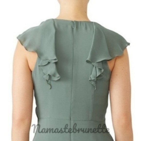 NWT $348 Parker Sage Green Ruffled Tiered Dress, Size 2 - Picture 10 of 14